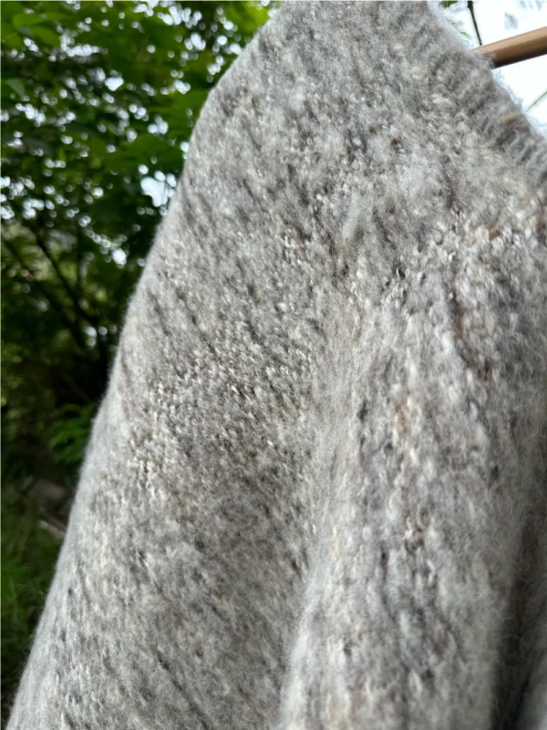 100% ruana lana oveja gris 150